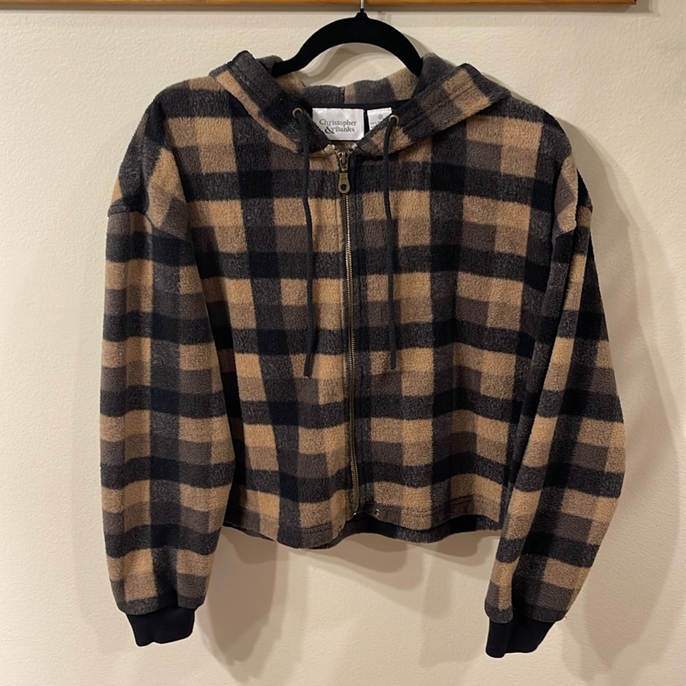 Checkered cropped hoodie